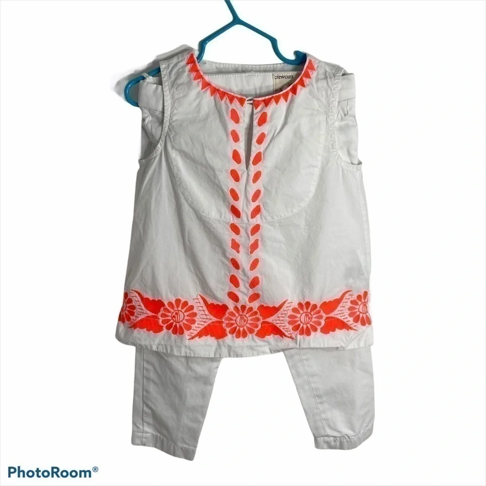 Crewcuts Tunic Outfit Girls Sz 5 Toddler White